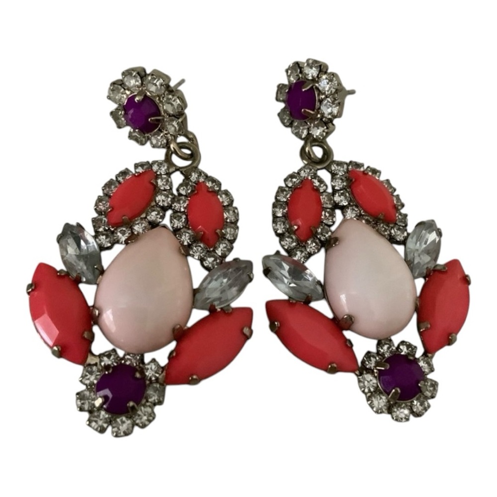 J.CREW Statement Jewel Stones Colourful Earrings Woman’s Like New Jewelry